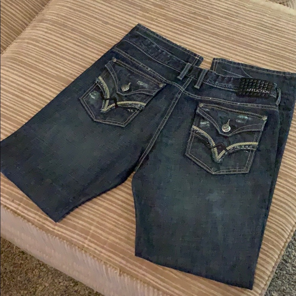 Affliction “Ace” Slim Straight 36x32 Button Fly